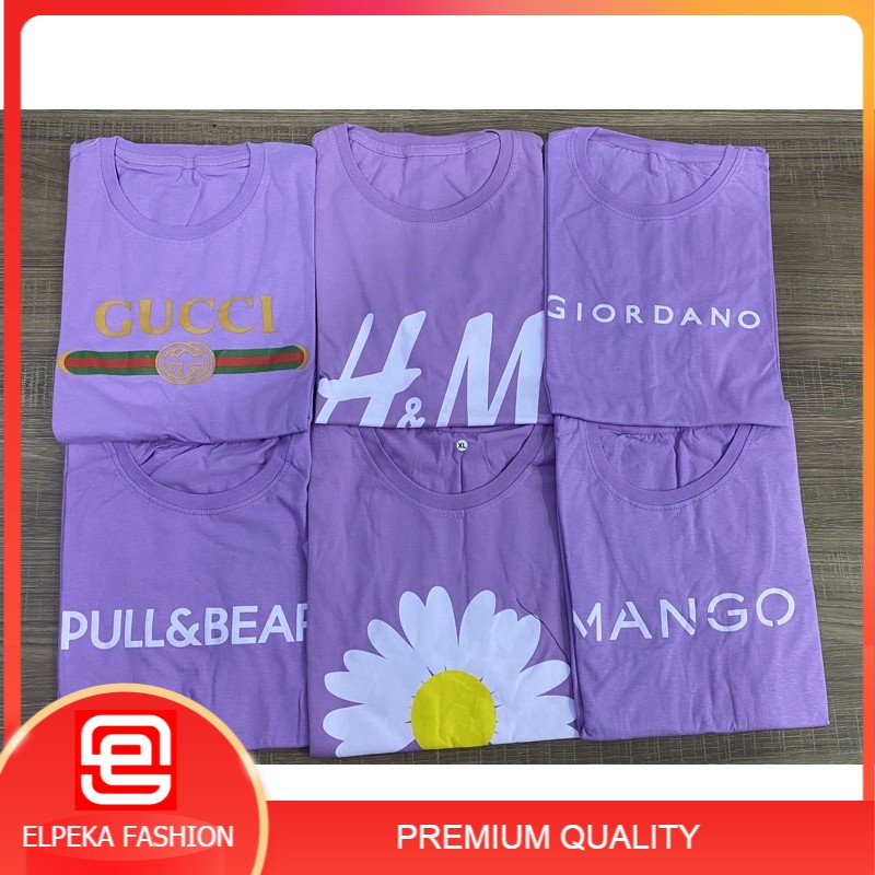 Kaos Wanita Lilac Jumbo Branded Lengan Pendek O neck Kaos Kekinian Kaos Branded Murah Elpeka Fashion