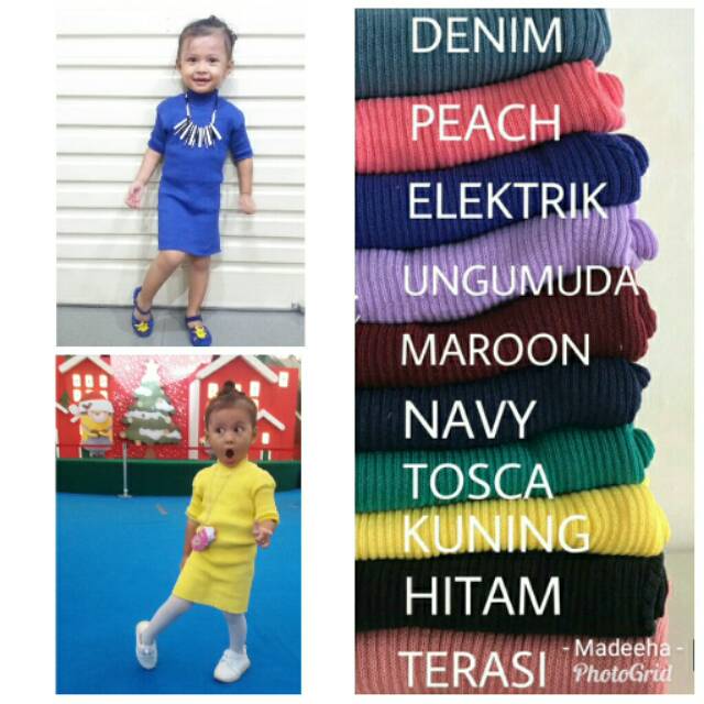 Khalila Midi Dress Anak/Dress Rajut Anak/Dress Anak