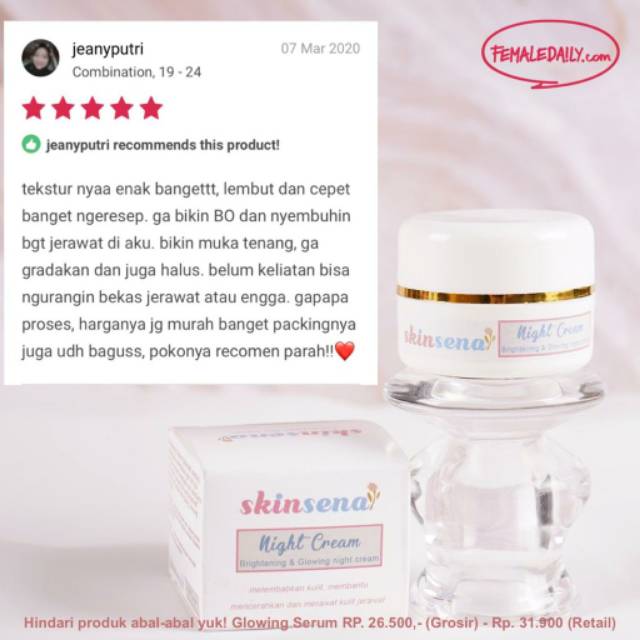 Night Cream BPOM - Skinsena