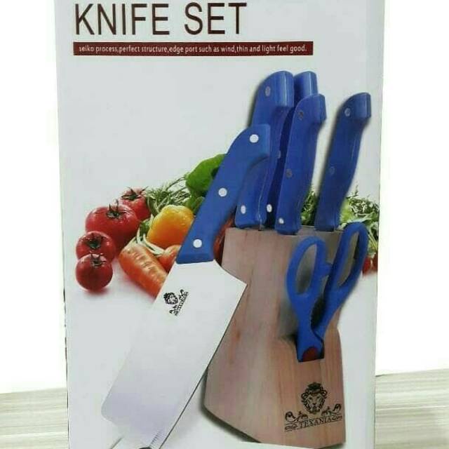 PISAU SET WARNA WARNI 8Pc KITCHEN KNIFE SET PISAU PAKET DAPUR