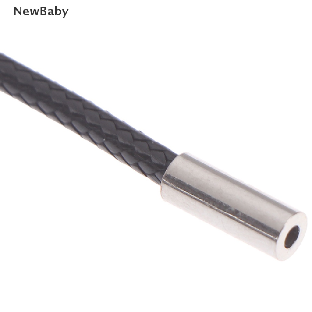 Newbaby Tali Kulit Wax 3mm Warna Hitam Dengan Gesper Stainless Steel