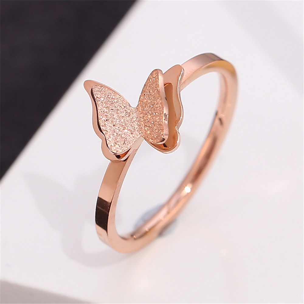 【COD Tangding】Simple Butterfly Index Finger Ring Female Fashion Decorative Ring Ornaments