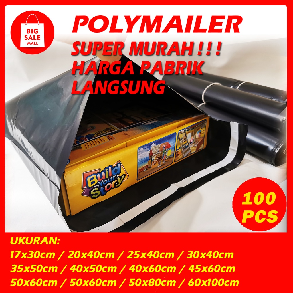 Plastik Packing Polymailer 60X100CM isi50pcs Plastik Packing Online Shop Packing Perekat lem Tebal RAJAWALI