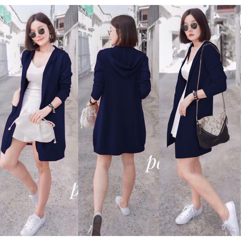 HOPYLOVY - Cardi Hoddie Rajut Kekinian Elaine