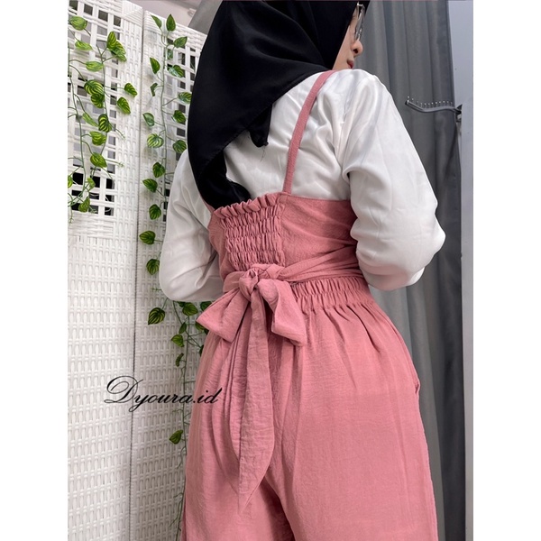 JUMPSUIT / one set vest PREMIUM/ setelan wanita / one set reina span/ setelan crop /overall belakang pita BY DYOURA