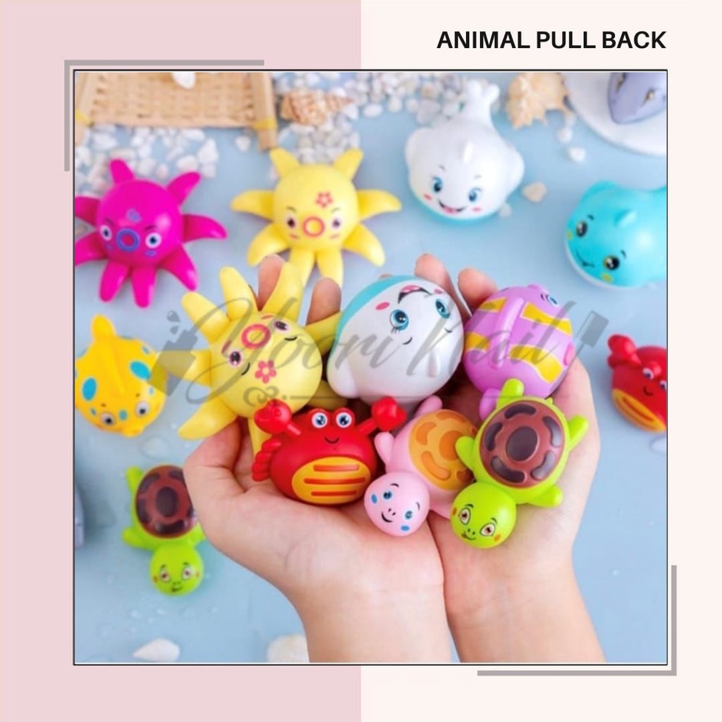 Mainan tarik animal (pull back) mainan anak animal lucu binatang laut pullback