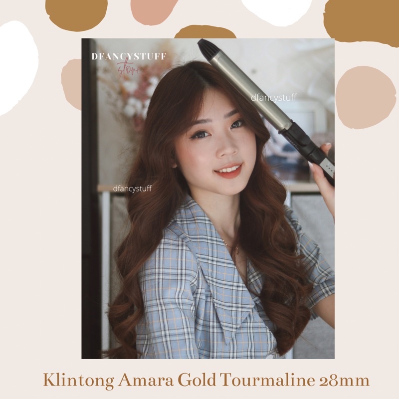 Klintong Amara Gold Tourmaline 28mm 32mm Original GARANSI 6 Bulan - catokan catok curly keriting