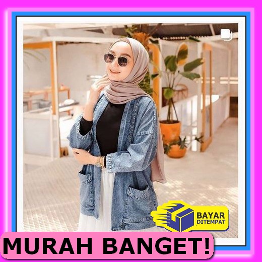 Oversize - Jaket Jeans Import Bangkok Premium Sobek Qg442 [Karina UJ693 [Readystock] Mt 1459 New C