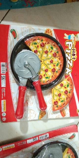 OCT 2500 Makanan Pizza hot mainan pizza mainan lengkap dengan pemotongnya dan tempatnya