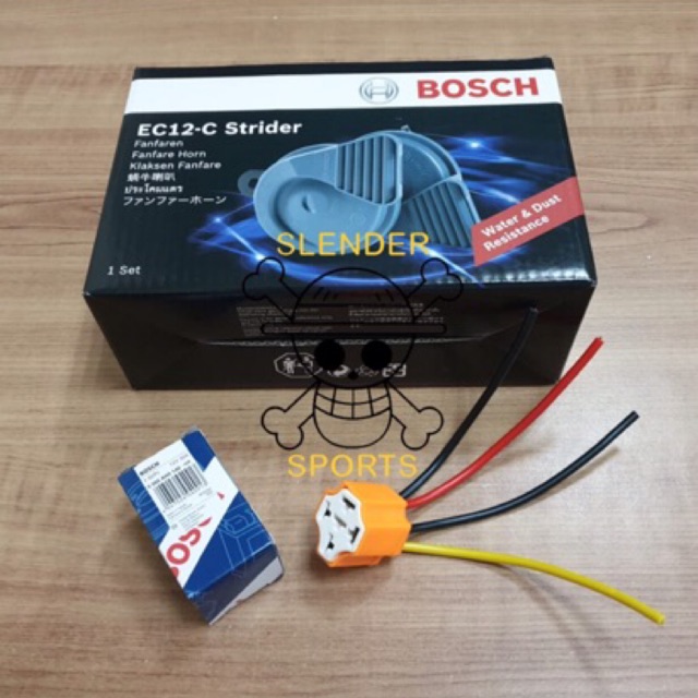 Paket Klakson Bosch EC-12C Strider + Relay Bosch 12V/30A + Socket