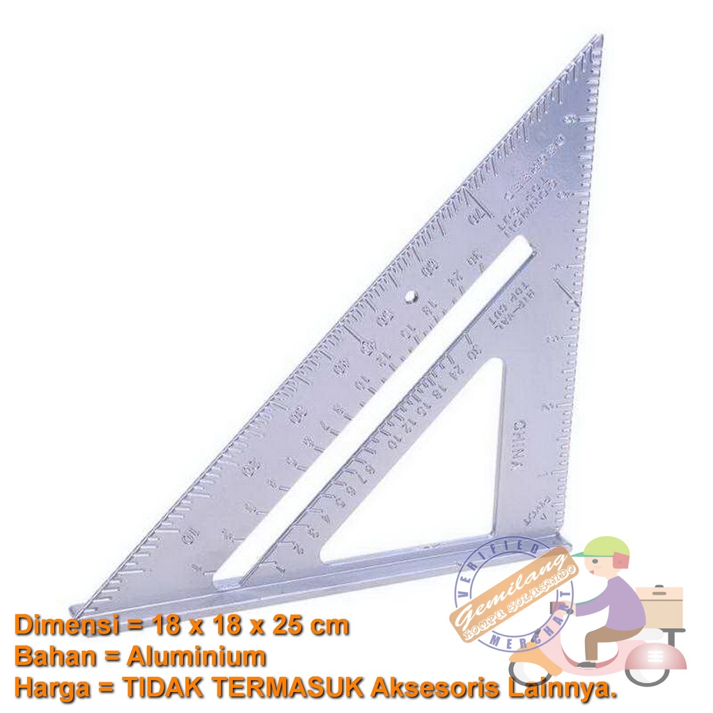 Jual Penggaris Siku Mistar Triangle Ruler Aluminium Sudut Derajat Pivot In Shopee Indonesia