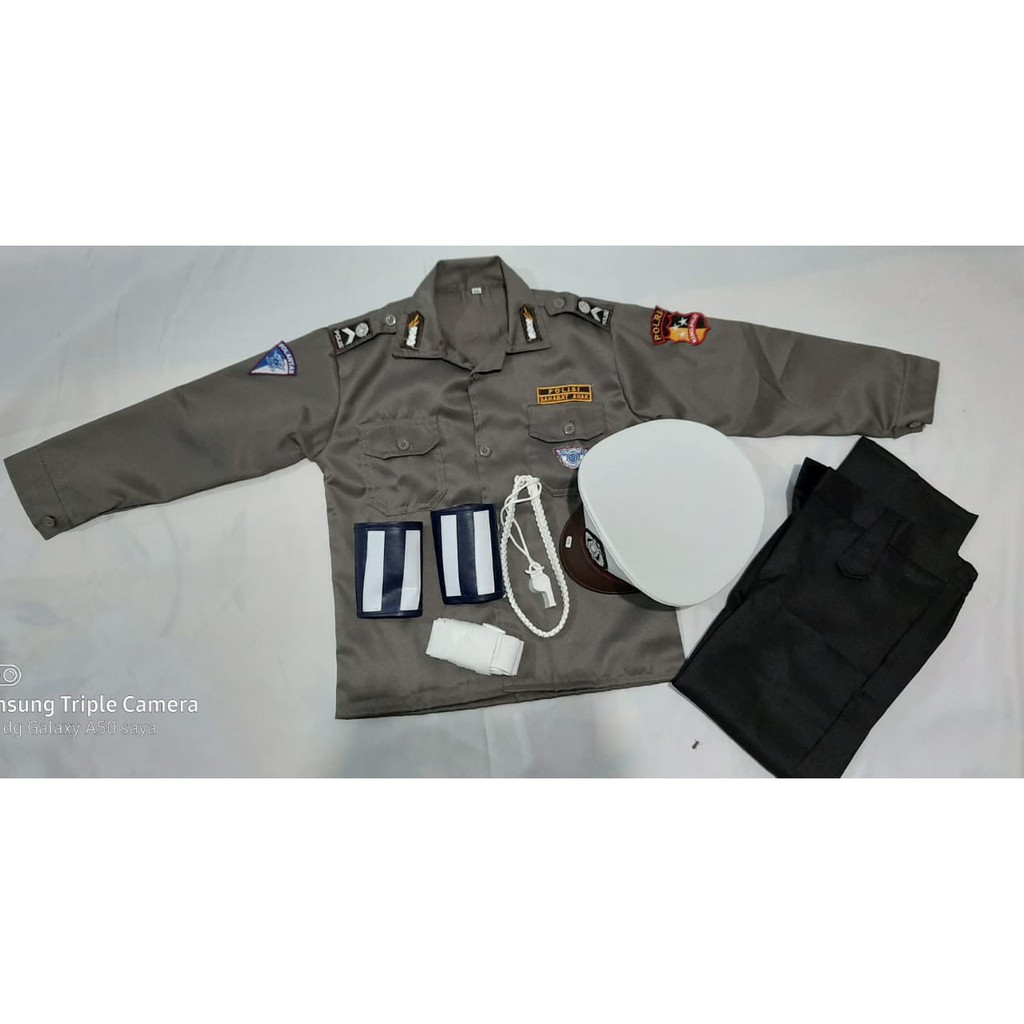 baju polisi anak paket komplit