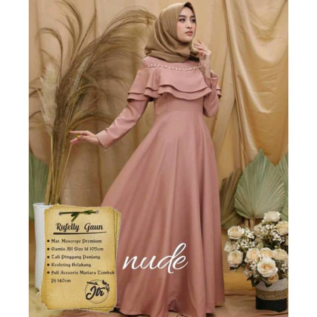 Gamis Lebaran 2020 Remaja Model Gamis Terbaru Ed Syari Mauras Bahan Mosscrepe Maxi Sleting