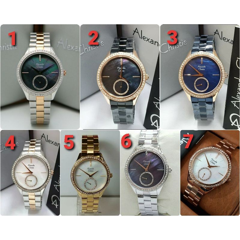 ORIGINAL GARANSI RESMI JAM TANGAN WANITA ALEXANDRE CHRISTIE CEWEK RANTAI ALEXANDER CRISTIE AC EASO