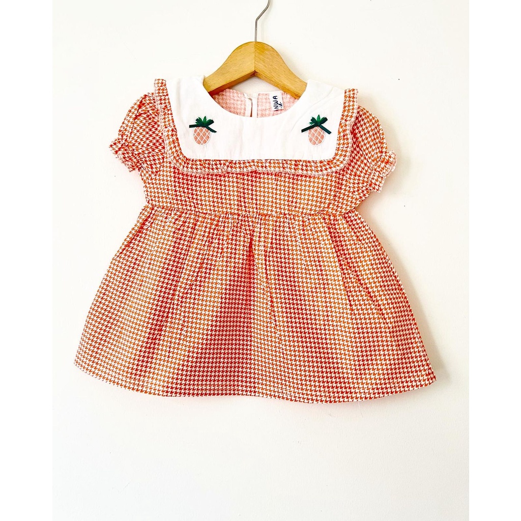 ANNABEL / GOLDEN GOOSE / NANAS DRESS Baju setelan jumper rok bunga bandana  pergi lucu fashion anak bayi perempuan cewe