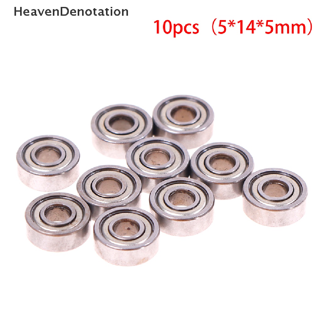 (Heavendenotation) 10pcs Bola Bearing Deep Groove Bahan Carbon Steel Ukuran 5x14 X 5mm 605zz