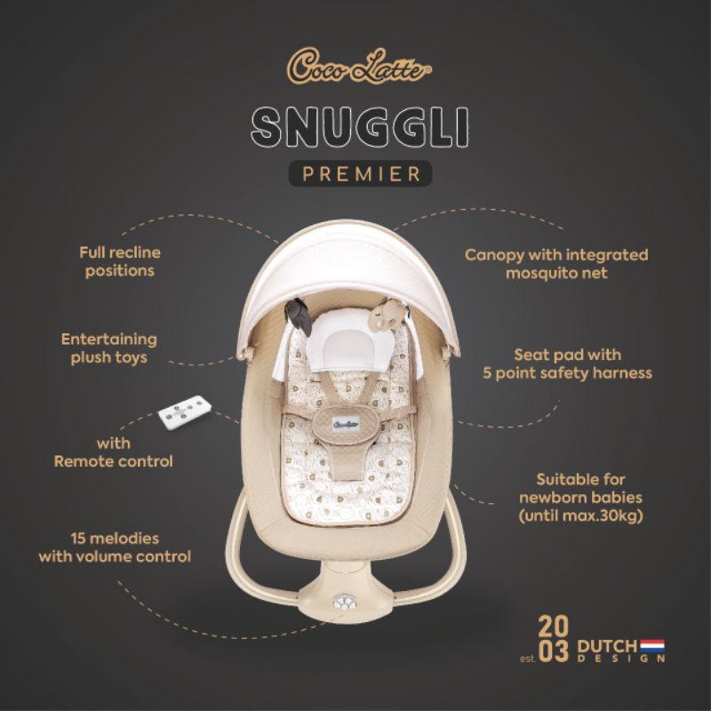 Ayunan Otomatis Cocolatte Weeler Swing Snuggli BabyDoes Claptown-7