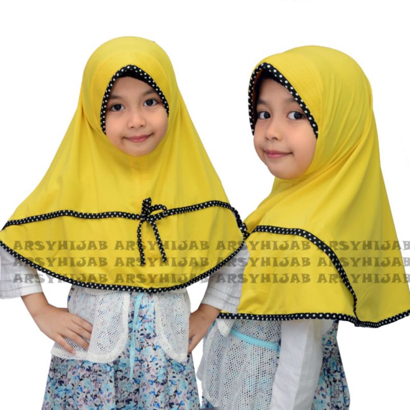 jilbab anak pita polkadot 3-6thn