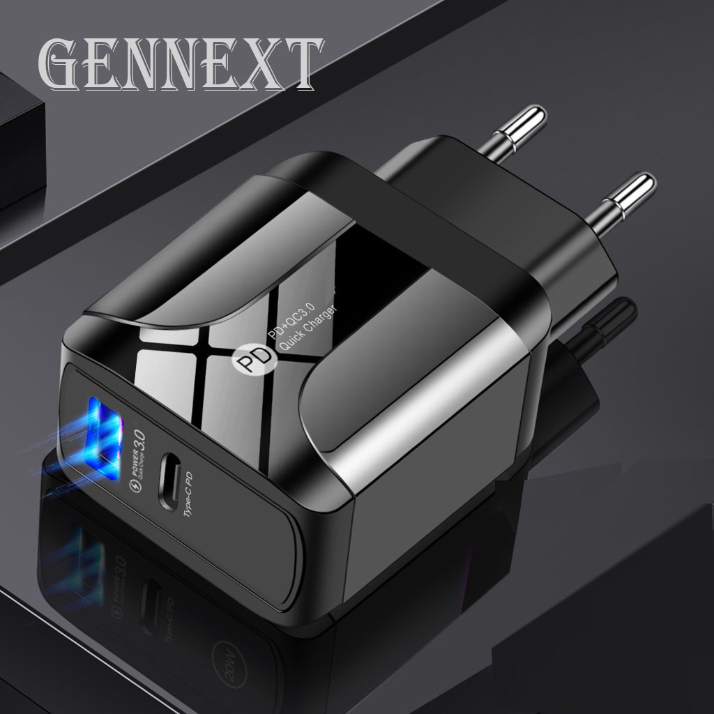 FA GENNEXT ORIQINAL PD 18W QC 3.0 Fast Charging USB type C 2 Port USB TRAVEL Adaptor Quick Charger Adaptor mobile Wall Charger CASAN