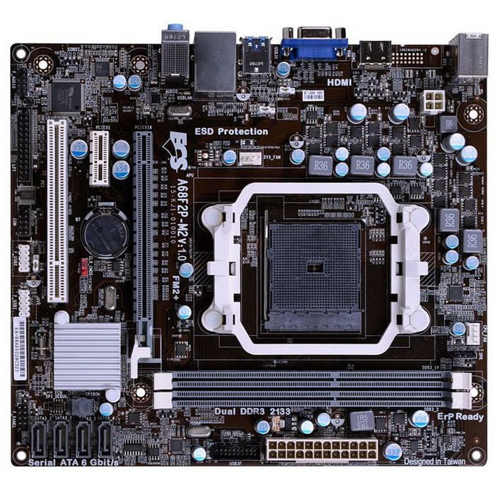 "ECS A68F2P-M2 (AMD FM2 ) - GARANSI RESMI 5 TAHUN"
