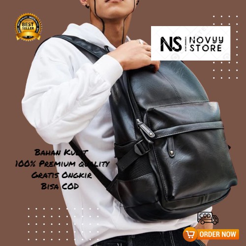 TAS RANSEL KULIT PRIA TRAVEL BAG PRIA TAS KULIAH COWOK WAIST BAG PRIA KULIT TOTE BAG PRIA NS 183