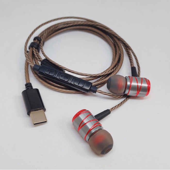 MS33 Pure Bass Digital DAC Type C Headset HiFi Metal Earphone Hi Res