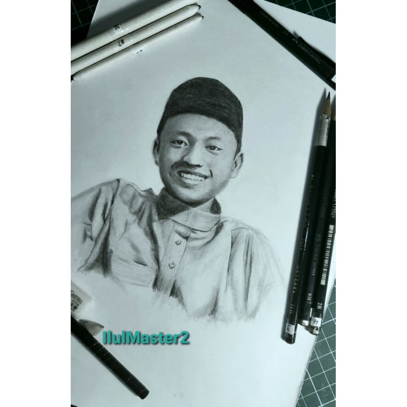 

Sketsa wajah + pigura ukuran A4 dan A3