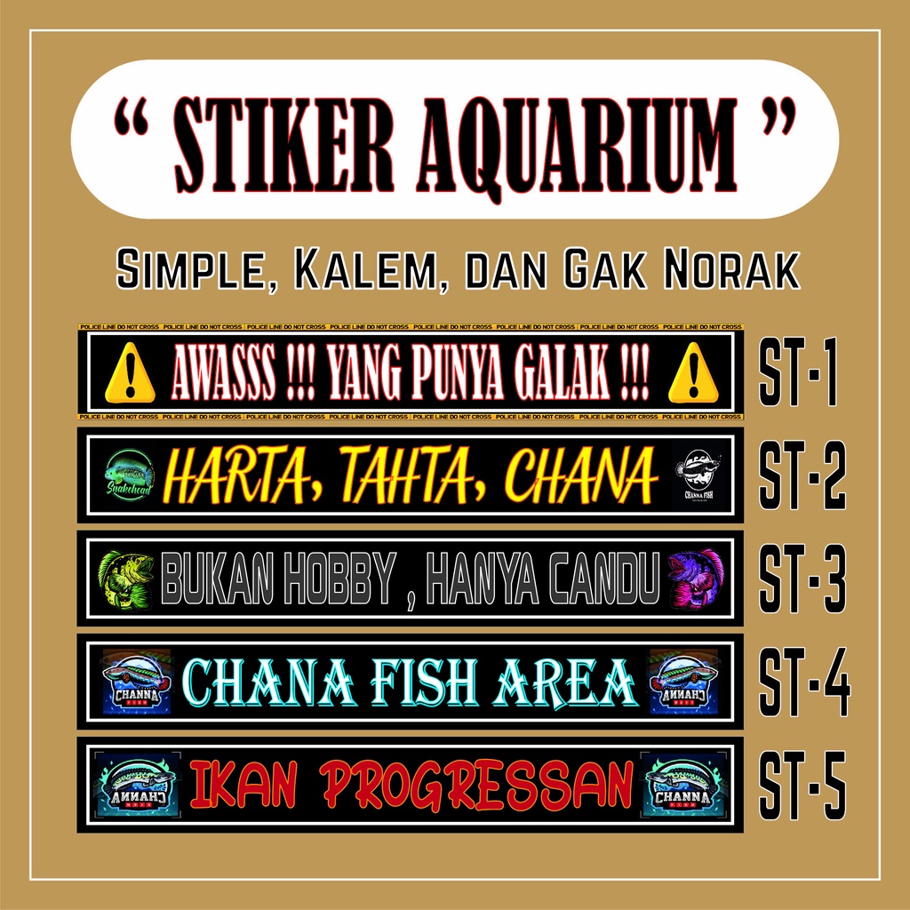 

Stiker Aquarium Sticker Aquarium Awas Ikan Chana Predator / Awas Ikan Galak / Ikan Predator Waterproof 30-40 CM / Stiker Depan Kaca Aquarium Lucu Keren - STIKER AQUARIUM