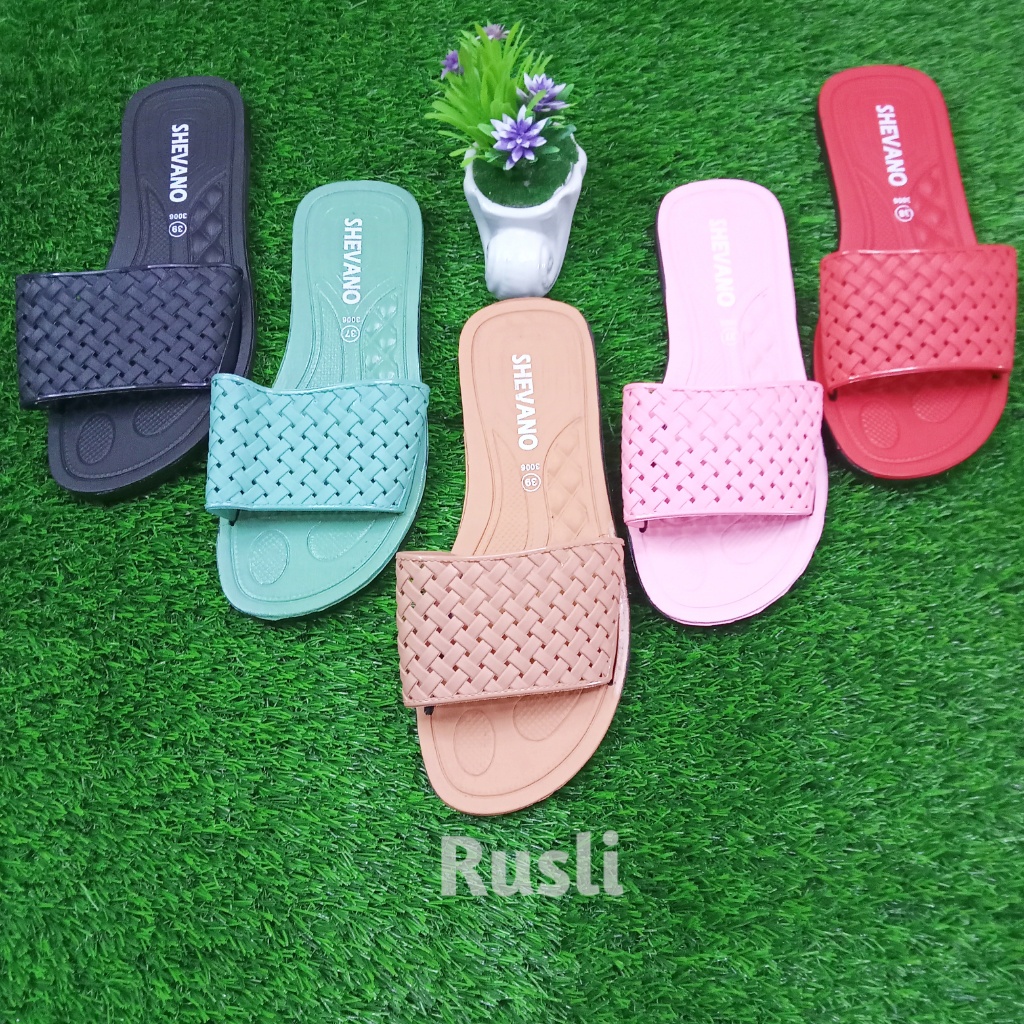 (COD) Sandal Kokop Teplek Wanita Karet Shevano 3006