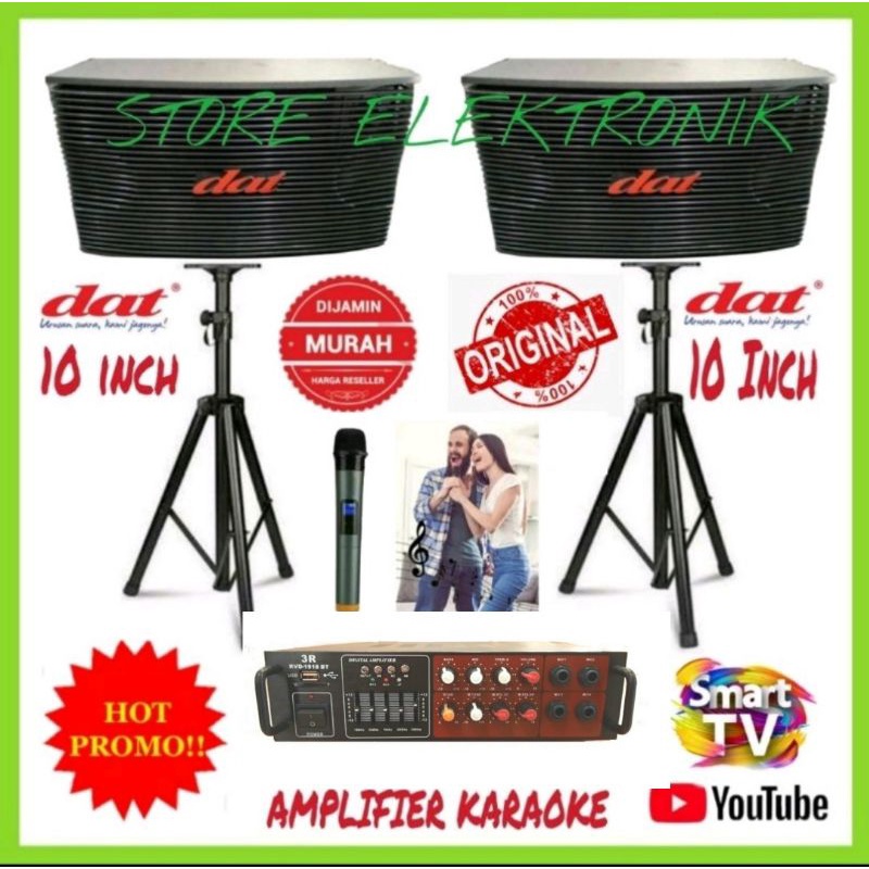 Karaoke Set Speaker DAT 10 IN Ampli 3R Equalizer Karaoke Di Smart Tv