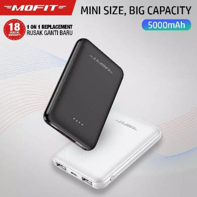 Powerbank 5000 mah original, baterai Li-Po, Fast Charging