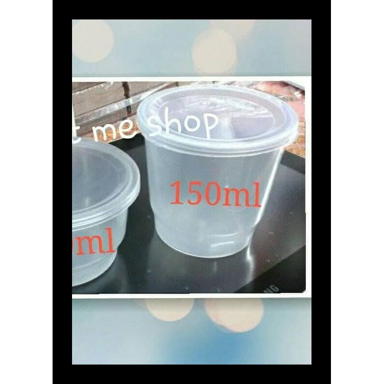 | Cup Plastik, Gelas Rujak, Wadah Puding Free Tutup,Tempat Es Krim 150Ml |