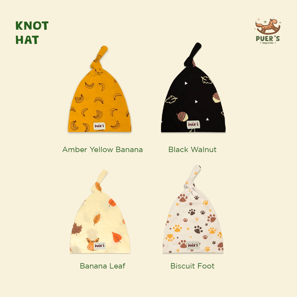 KNOT HAT NEWBORN (TOPI BAYI) PUER’S MOTIF (CODE AWALAN HURUF A-B)