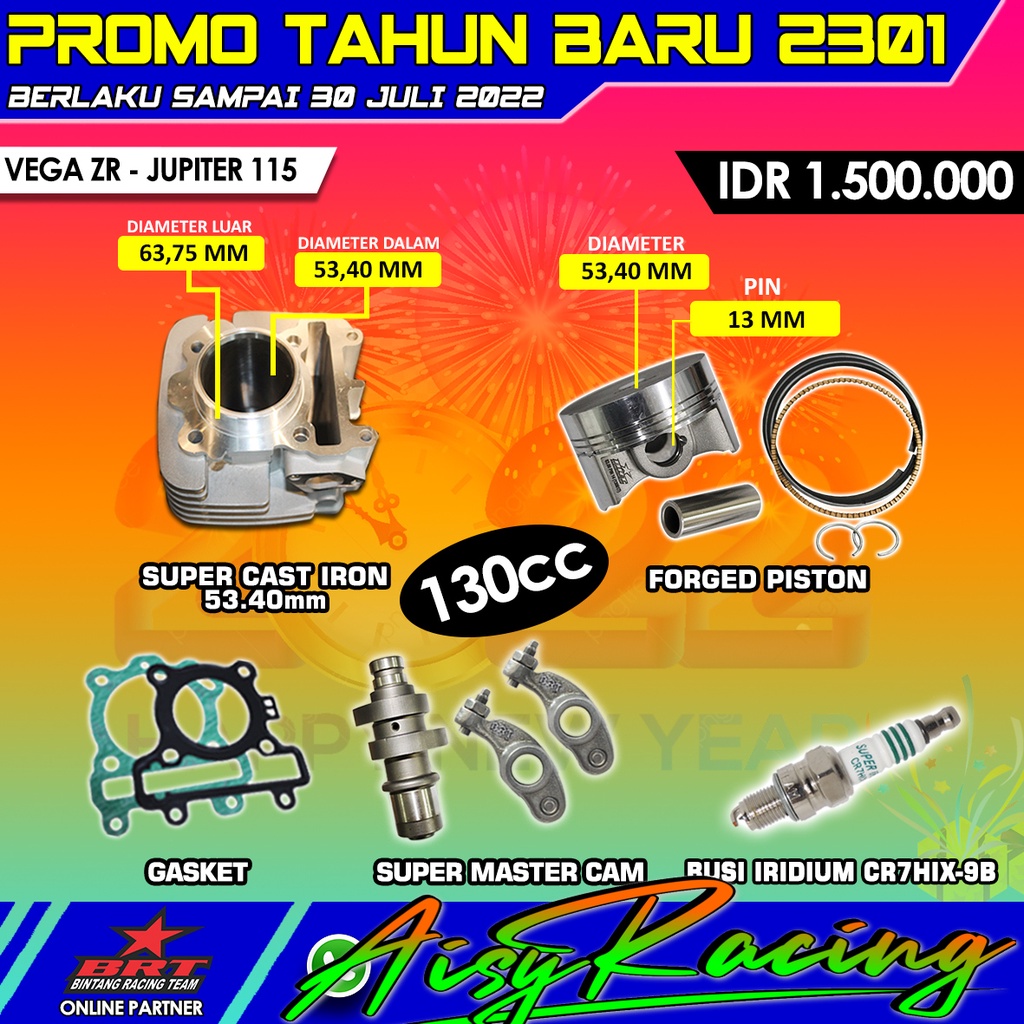 PROMO 2301 / 2302 BRT PAKET BORE UP 130 CC BRT VEGA ZR JUPITER z 115