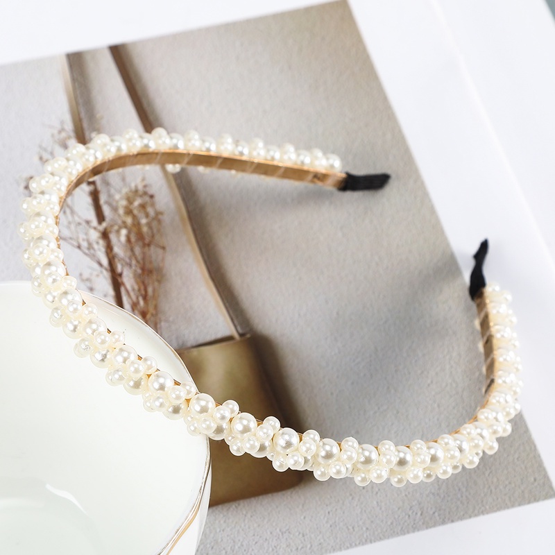 Korean Ins Pearl Beaded Headband Fashion Wild Hairband for Women Wedding Hair Accessories