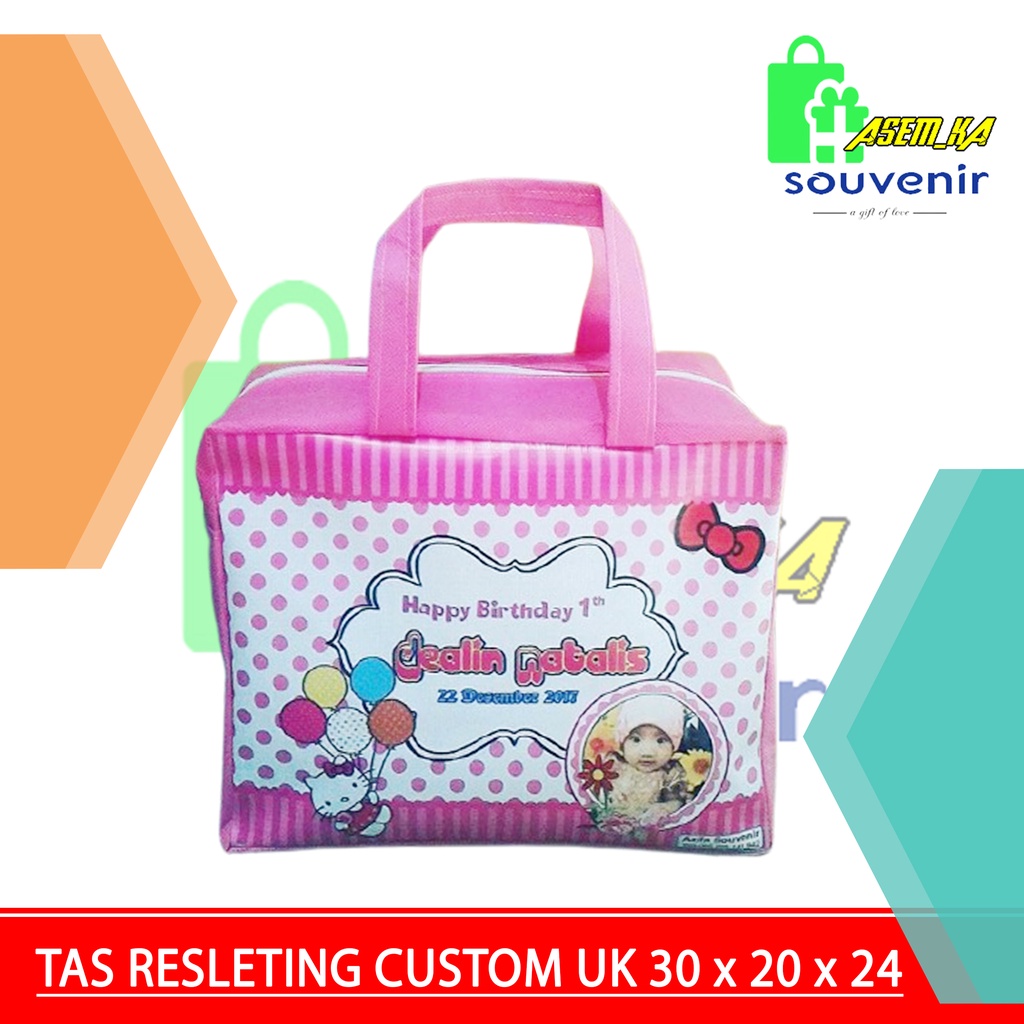 

TAS ULTAH CUSTOM - TAS RESLETING UK 30 x 20 x 24 (PxLxT) - TEBAL 75 GSM
