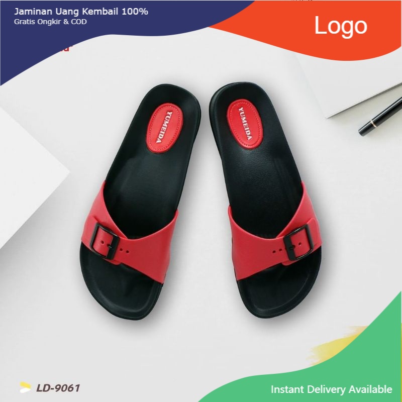*New* YUMEIDA 9061 size 37-41 Sandal Karet Wanita Selop Gesper Ringan