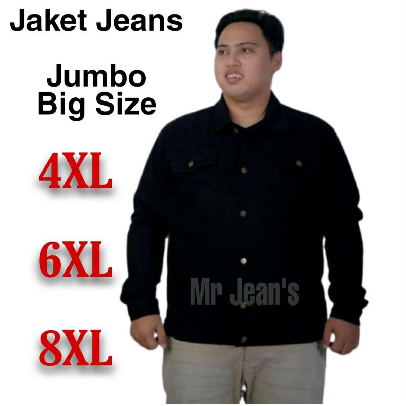 Jaket jeans jumbo pria big size 4XL-8XL