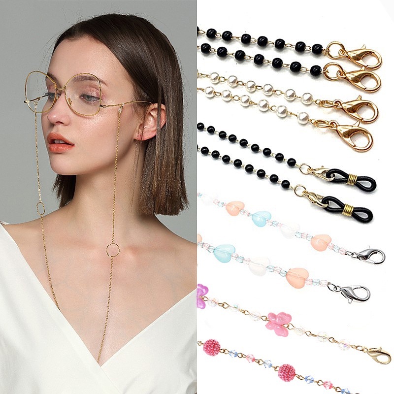 Sunglasses Glasses Mask Hanging Lanyard Chain Neck Straps / Imitation Pearl Embroidery Cord Holders