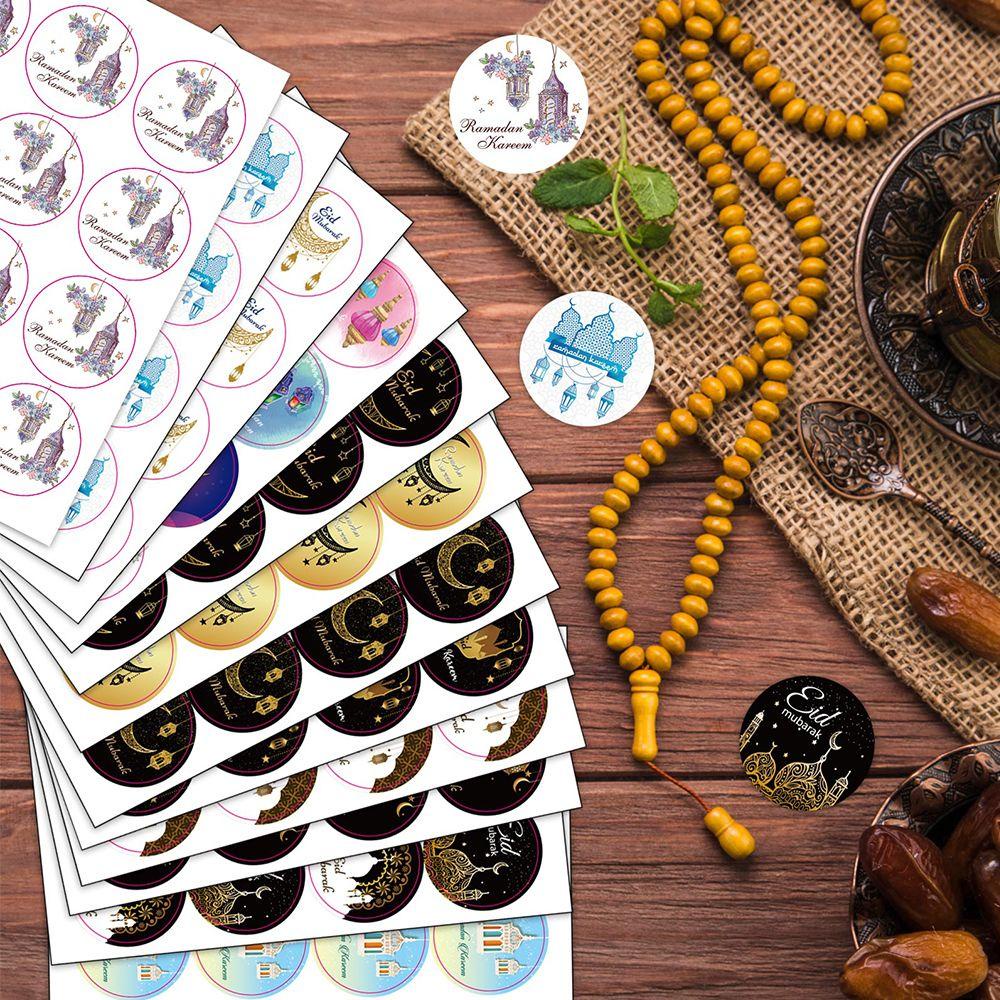 120pcs Stiker Label Eid Mubarak Untuk Ramadhan Muslim