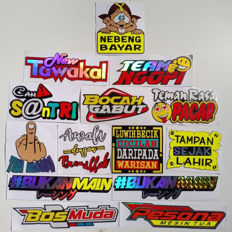 

sticker cutting kata-kata unik lucu viral terbaru