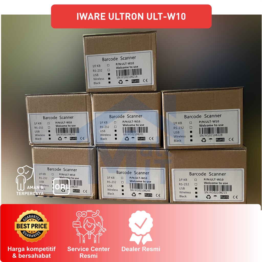 MDN Barcode Scanner BATANG 1D ULTRON ULT-W10 ULTW10 W10 WIRELESS TEMBAK