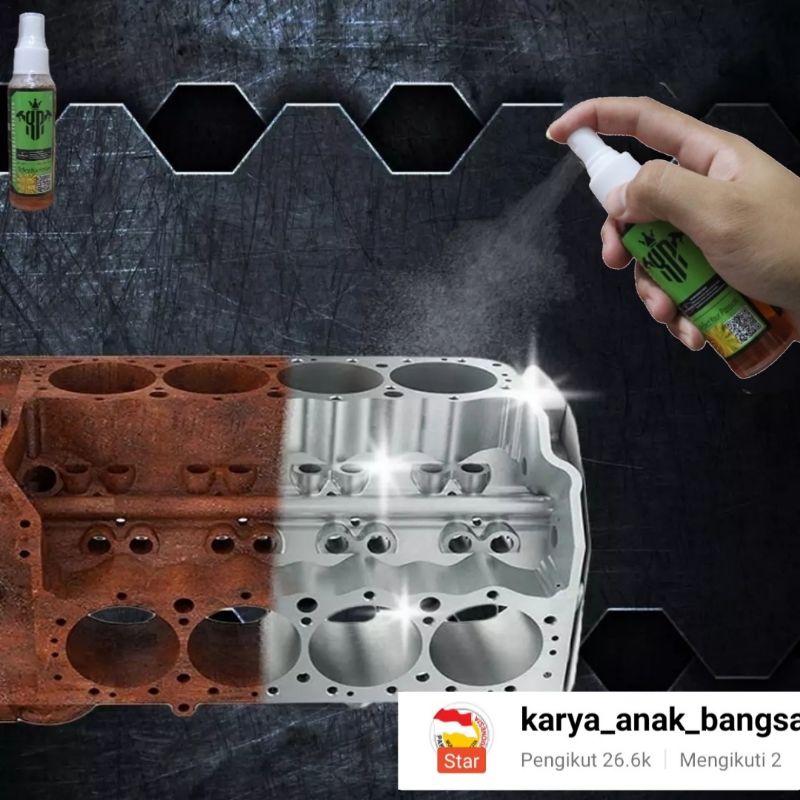 Cairan Pembersih Kerak Blok Mesin Super KERAS  - Penghilang Kerak, Kotoran, Motor Iron Remover