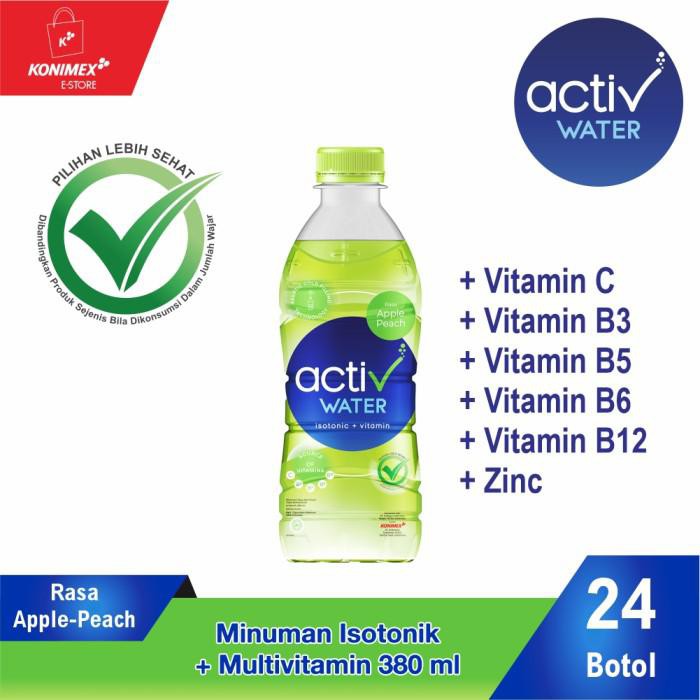 

ACTIV WATER APPLE-PEACH MINUMAN ISOTONIK+MULTIVITAMIN 380 ML ISI 24BTL