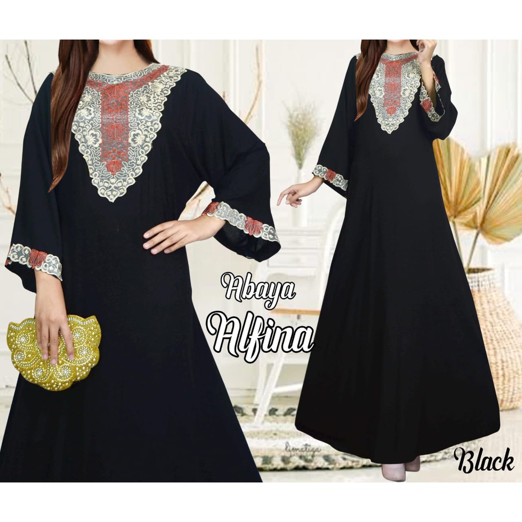 2 WARNA - ABAYA ALVINA GAMIS JUMBO XL WANITA CEWEK TANAH ABANG