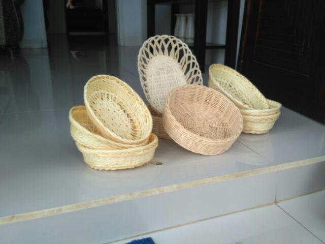 K28s - Keranjang Kecil Oval Anyaman Bambu S 17x13x5 Cm Hampers Parcel Seserahan Mahar Snack Makanan