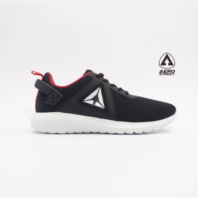 Aerostreet 40-43 Motion+ Hitam Merah - Sepatu Sneakers Casual Sport Sekolah Pria Wanita Aero Street