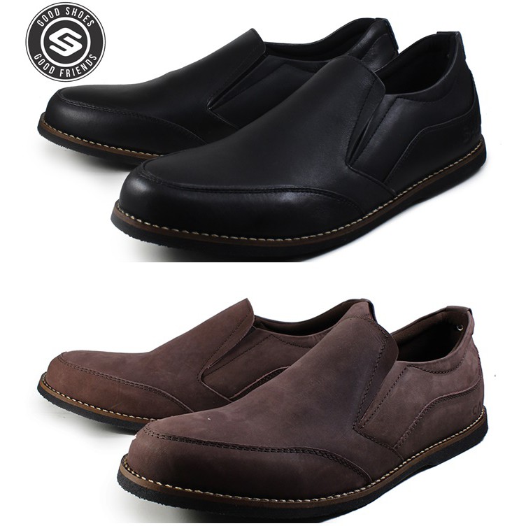 Kasual Kulit Asli Sepatu Pria Sauqi Jegers Slop Work Gantleman Genuine Leathers High Quality