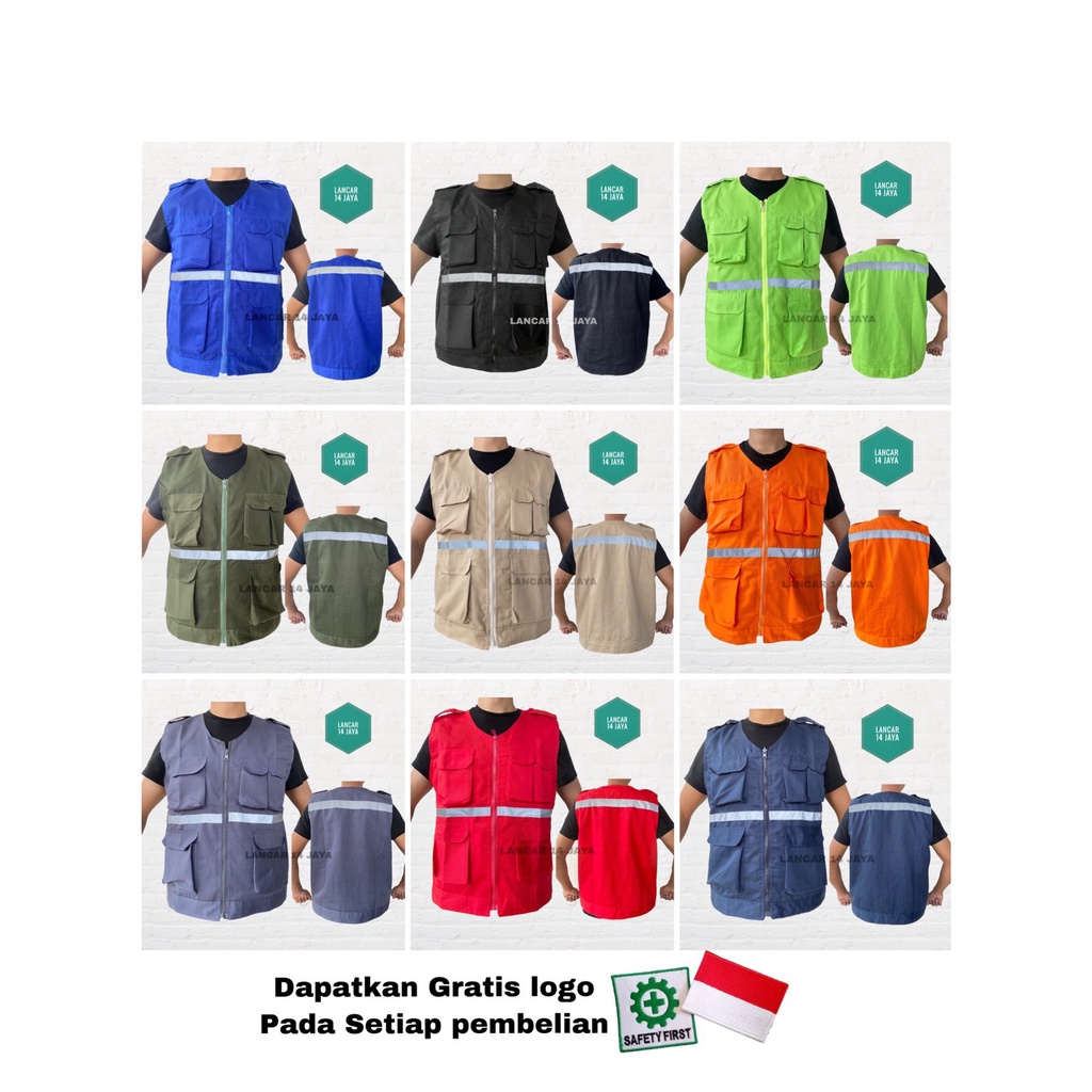 Rompi Safety Wearpack Katelpak Proyek Lapangan Wearpack werpak Rompi Berlogo K3 dan Bendera