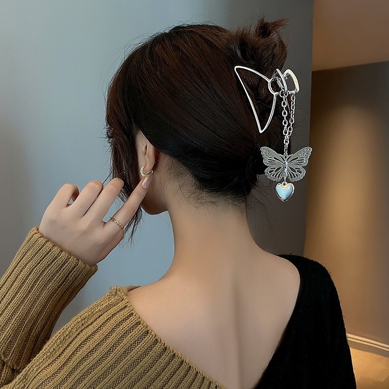 Jepit Rambut Model Butterfly Rumbai Bahan Metal Gaya Korea Untuk Wanita